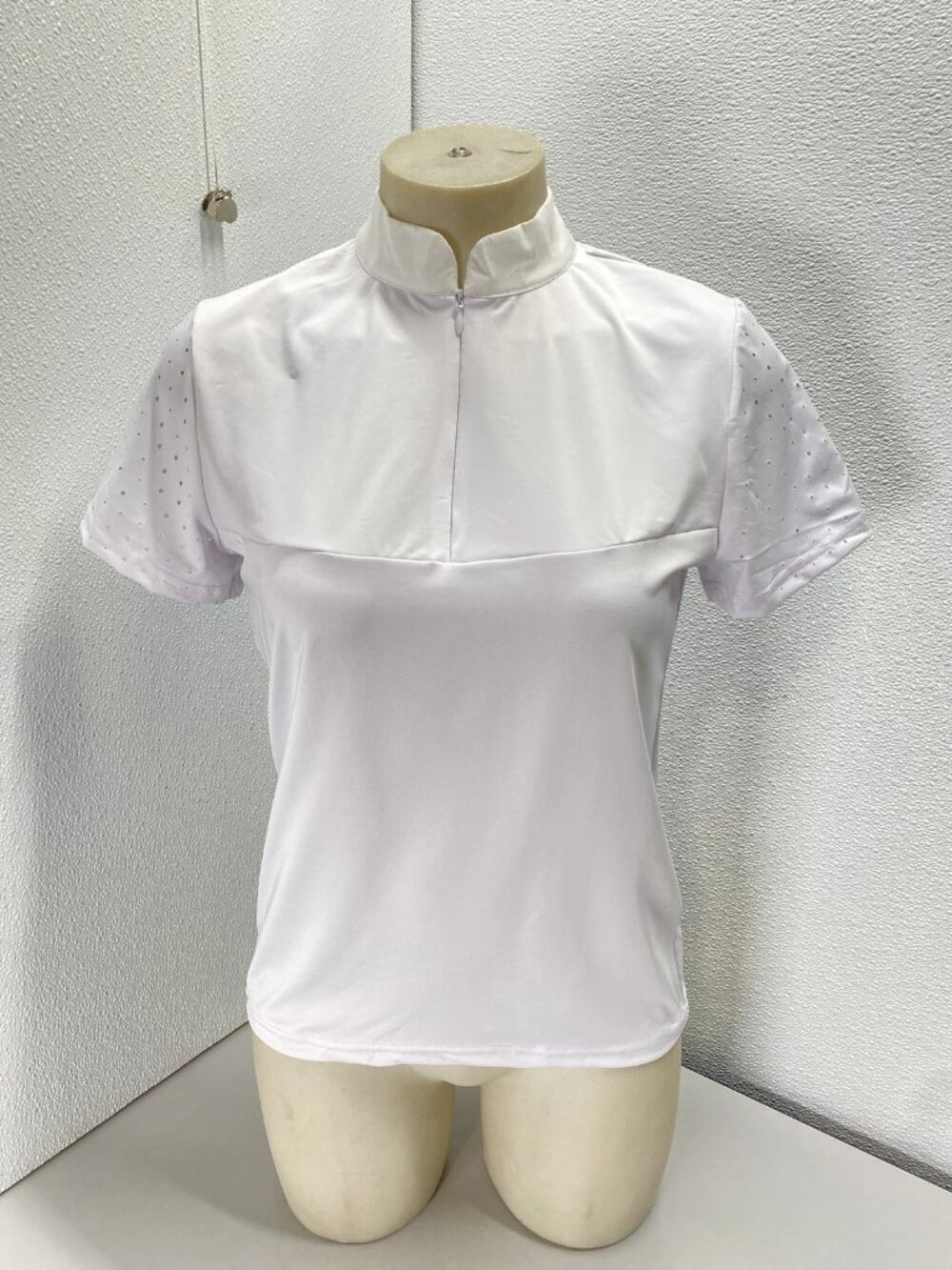 La Squadra Womens Selleteria Equestrian 1/4 Zip Show Shirt Size L White